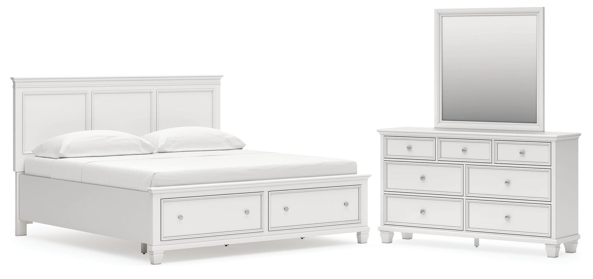 Fortman  Panel Storage Bed With Mirrored Dresser Signature Design by Ashley®