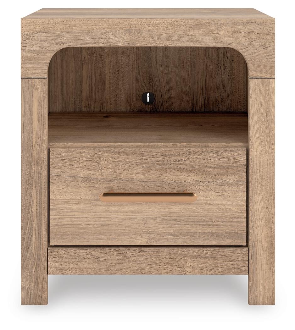 Hollymount  Upholstered Panel Bed, Dresser, Mirror And Nightstand Signature Design by Ashley®