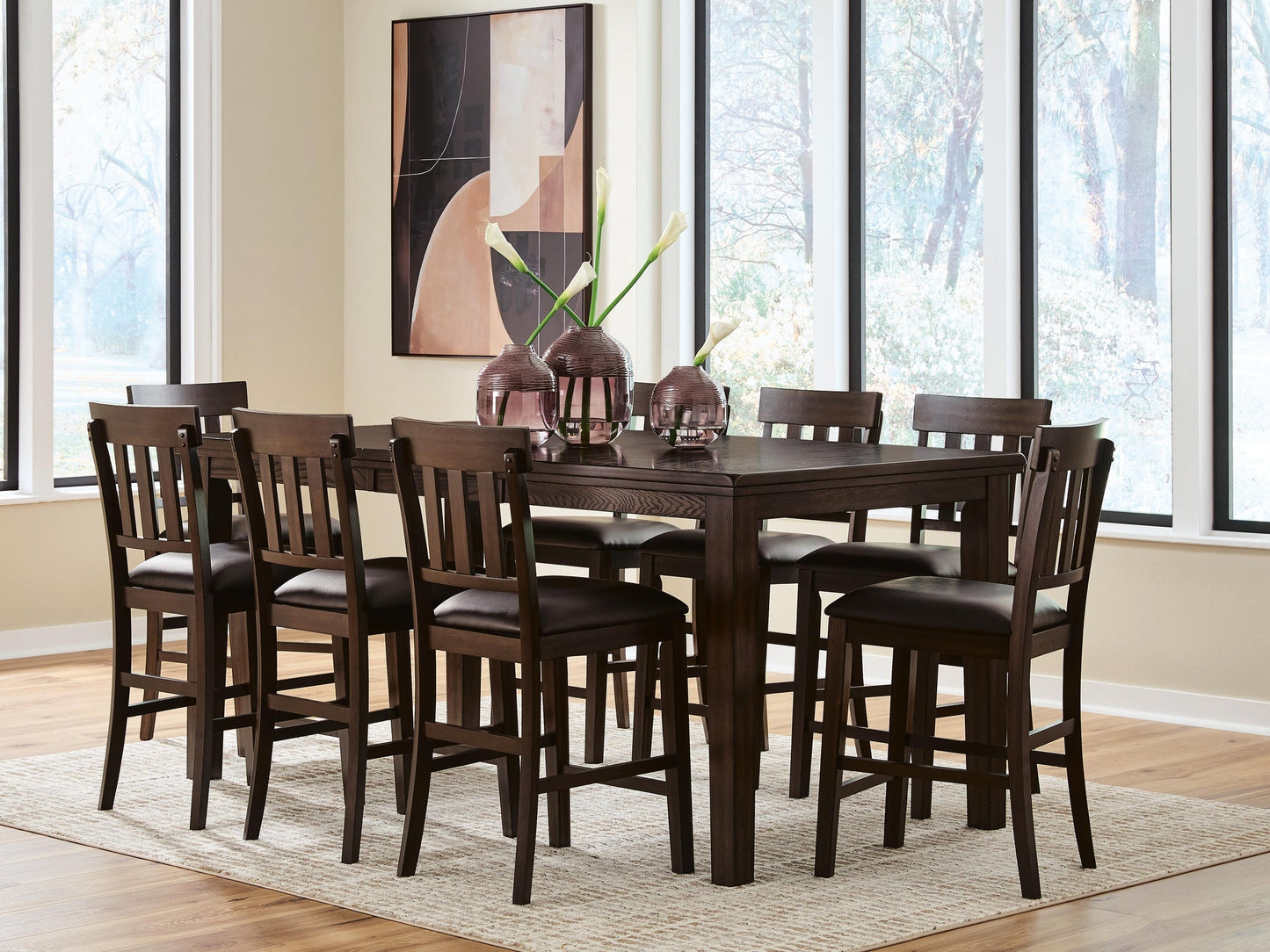 Haddigan Counter Height Dining Table and 8 Barstools Signature Design by Ashley®