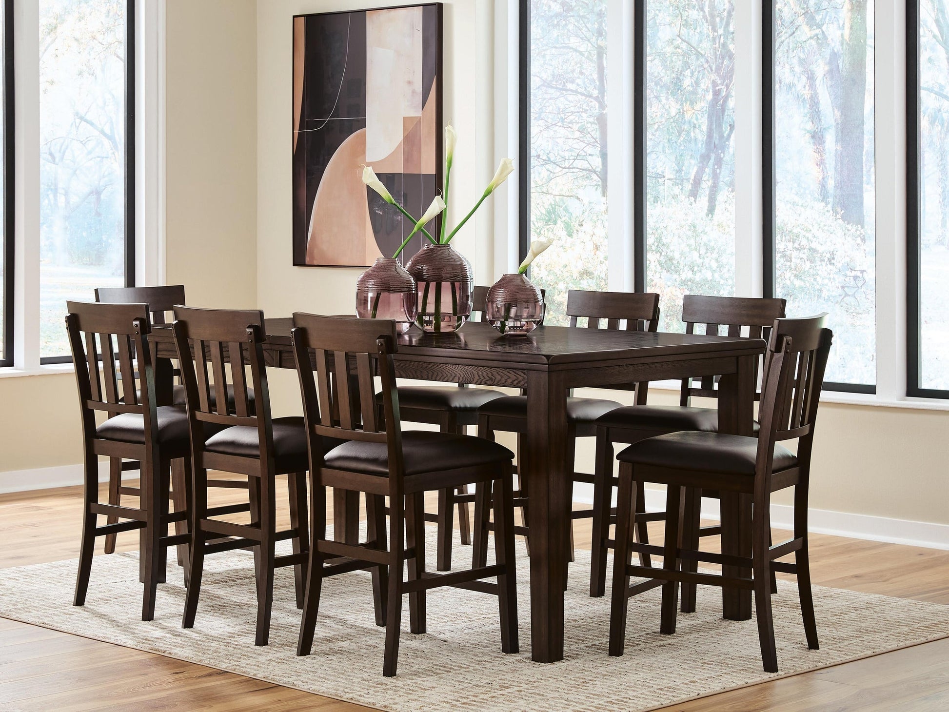 Haddigan Counter Height Dining Table and 8 Barstools Signature Design by Ashley®