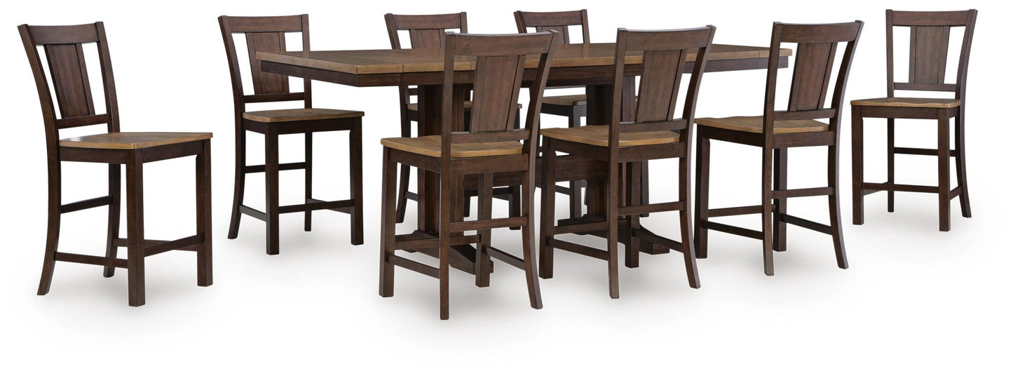 Anixburg Counter Height Dining Table and 8 Barstools Signature Design by Ashley®
