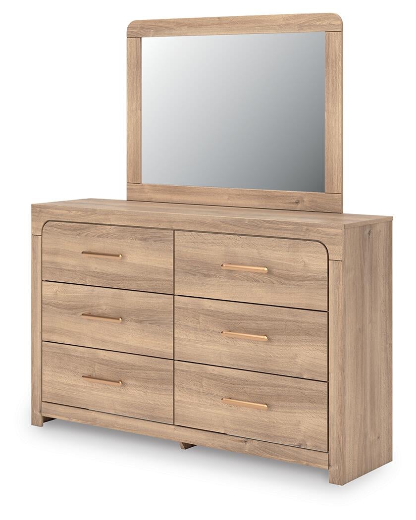 Hollymount  Upholstered Panel Bed, Dresser And Mirror Signature Design by Ashley®