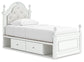 Maylilly  Upholstered Panel Storage Bed, Dresser And Mirror Signature Design by Ashley®