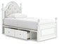 Maylilly  Upholstered Panel Storage Bed, Dresser And Mirror Signature Design by Ashley®