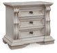 Andonhall California  Upholstered Panel Bed With Mirrored Dresser And Nightstand Signature Design by Ashley®