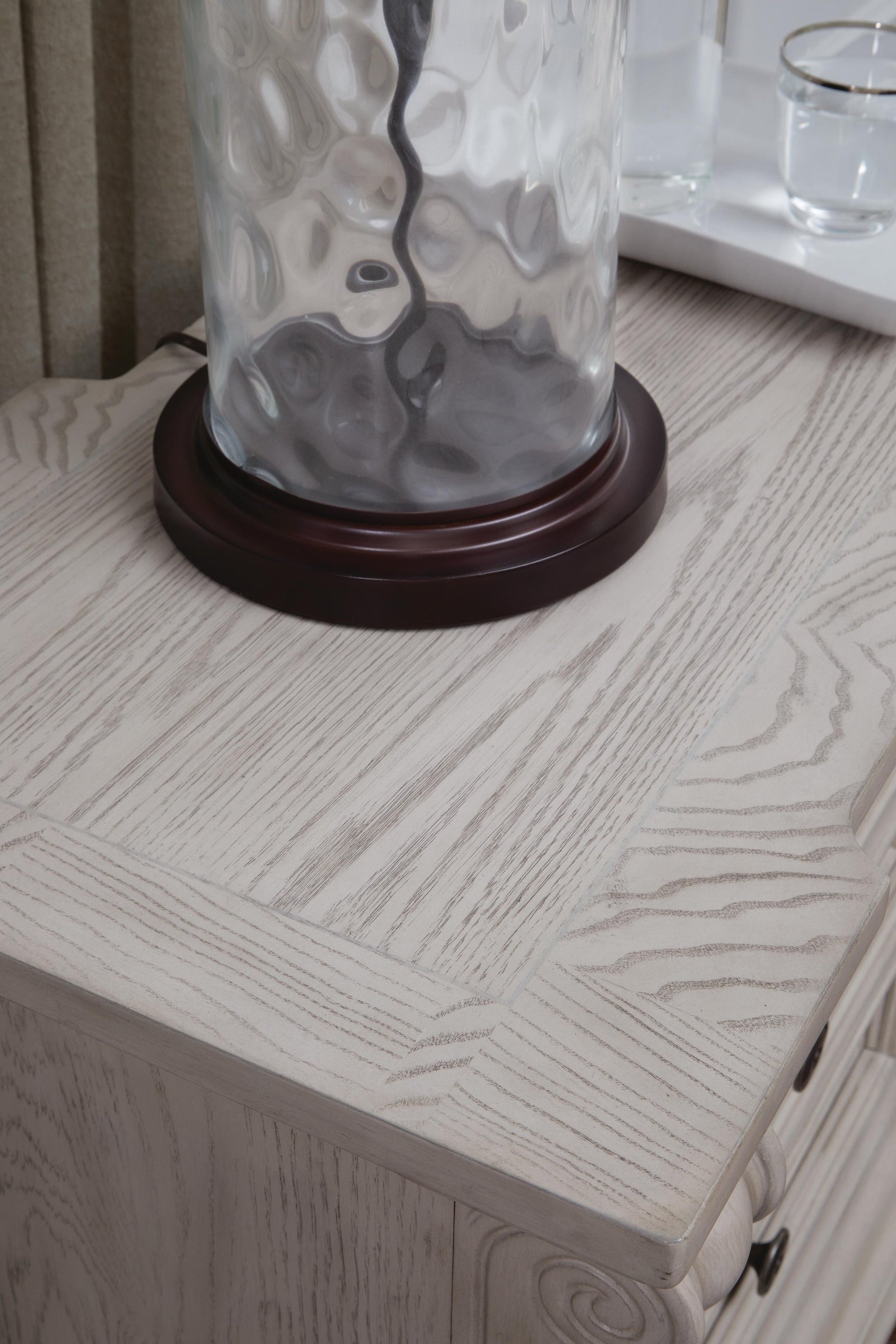 Andonhall California  Upholstered Panel Bed With Mirrored Dresser And Nightstand Signature Design by Ashley®