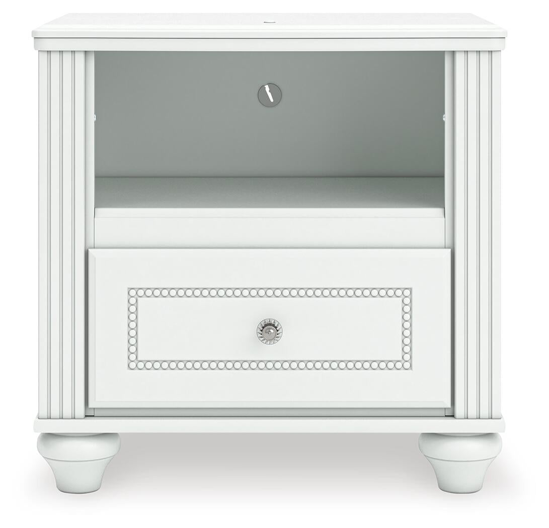 Maylilly  Upholstered Panel Storage Bed, Dresser, Mirror And Nightstand Signature Design by Ashley®