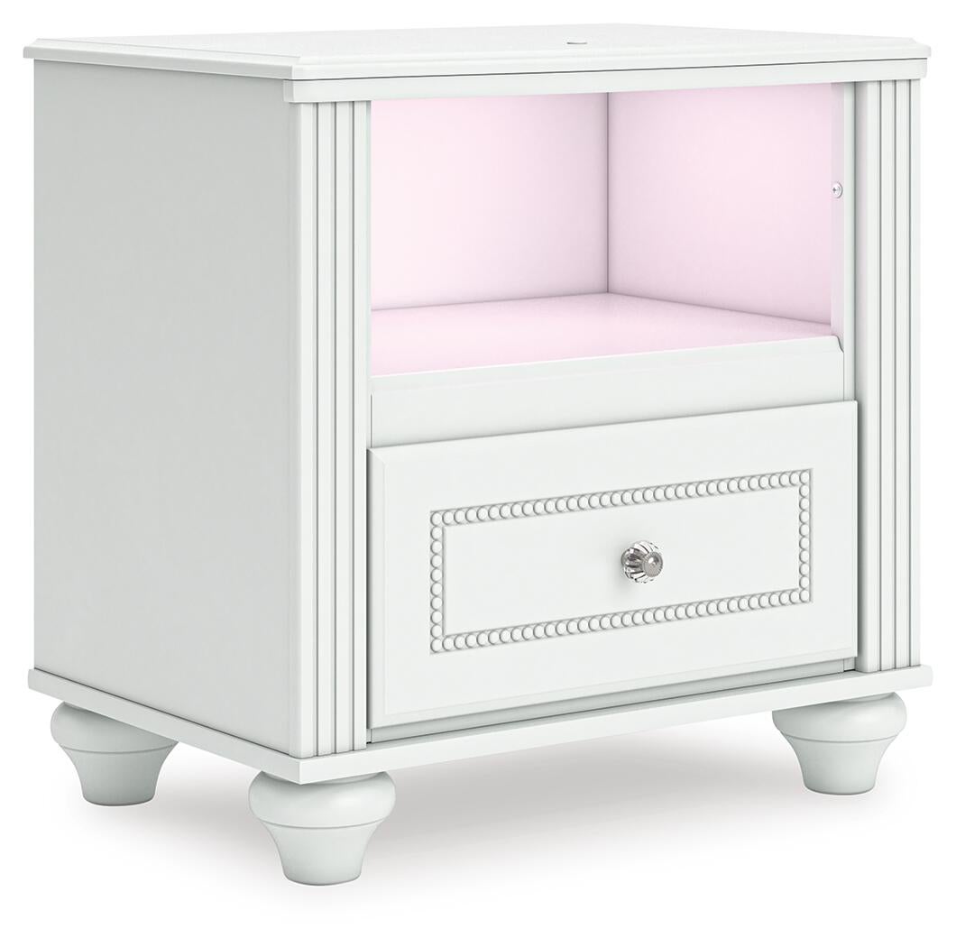 Maylilly  Upholstered Panel Storage Bed, Dresser, Mirror And Nightstand Signature Design by Ashley®