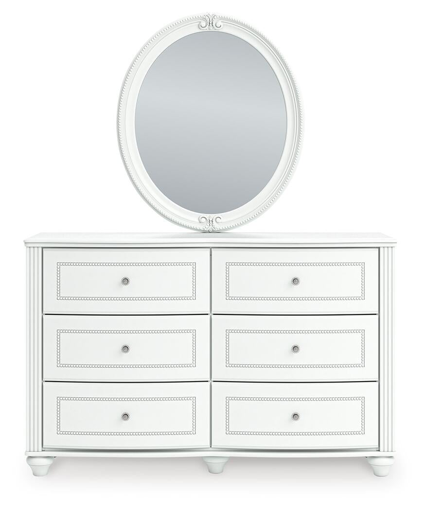 Maylilly  Upholstered Panel Storage Bed, Dresser And Mirror Signature Design by Ashley®