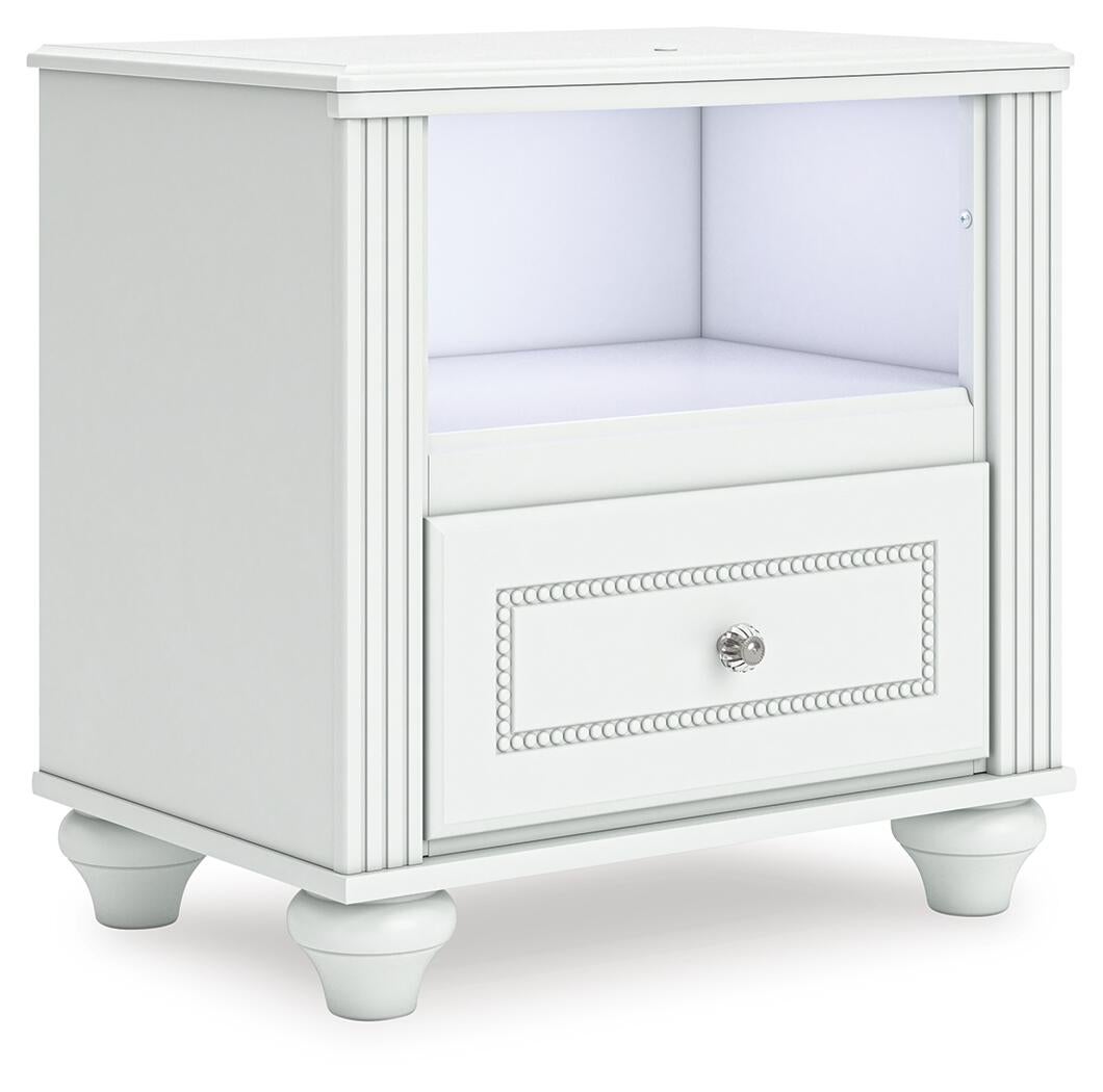 Maylilly  Upholstered Panel Storage Bed, Dresser, Mirror And Nightstand Signature Design by Ashley®