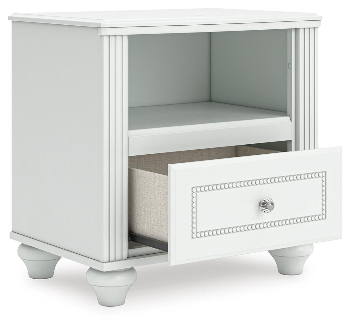 Maylilly  Upholstered Panel Storage Bed, Dresser, Mirror And Nightstand Signature Design by Ashley®