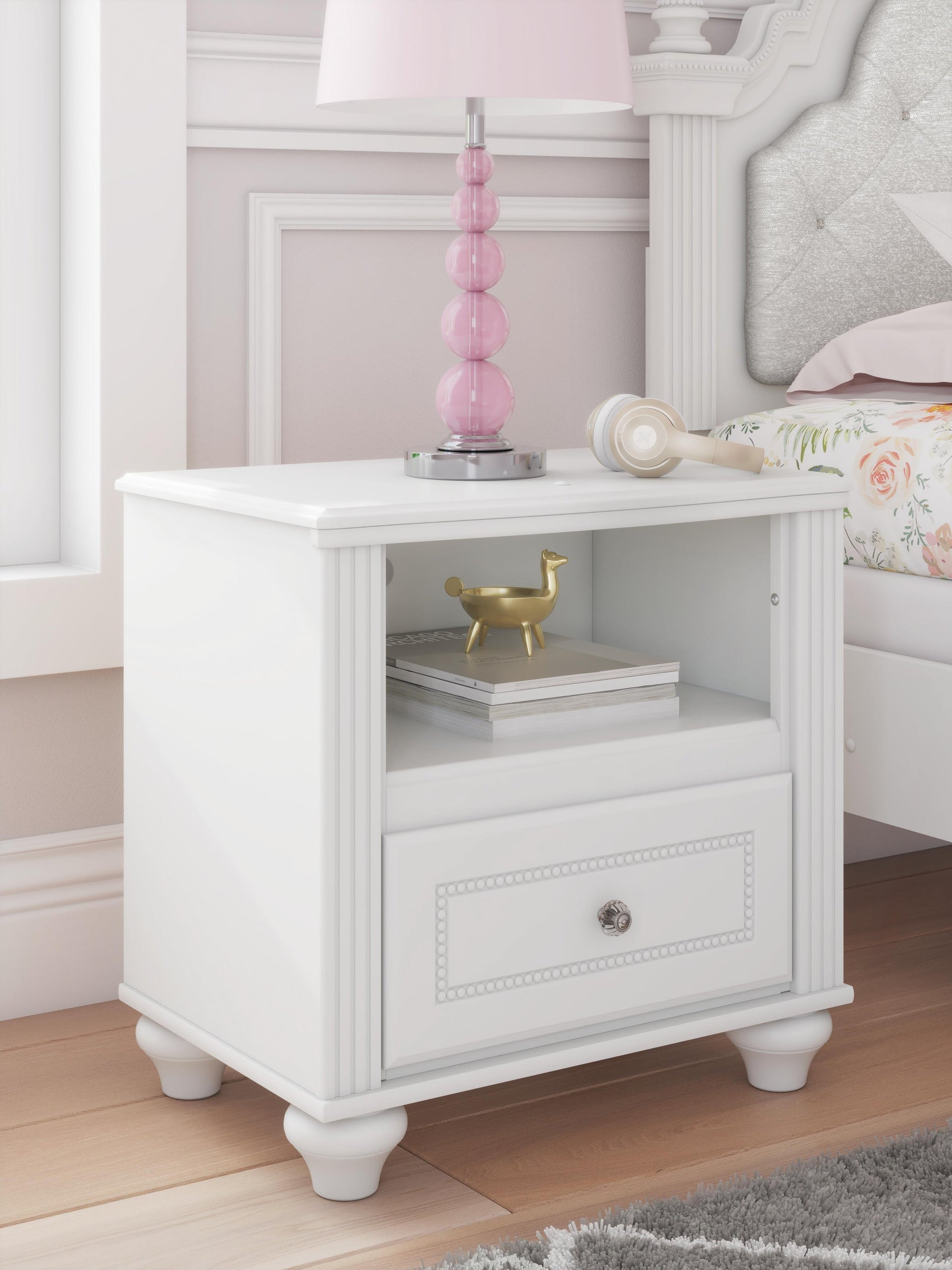Maylilly  Upholstered Panel Storage Bed, Dresser, Mirror And Nightstand Signature Design by Ashley®