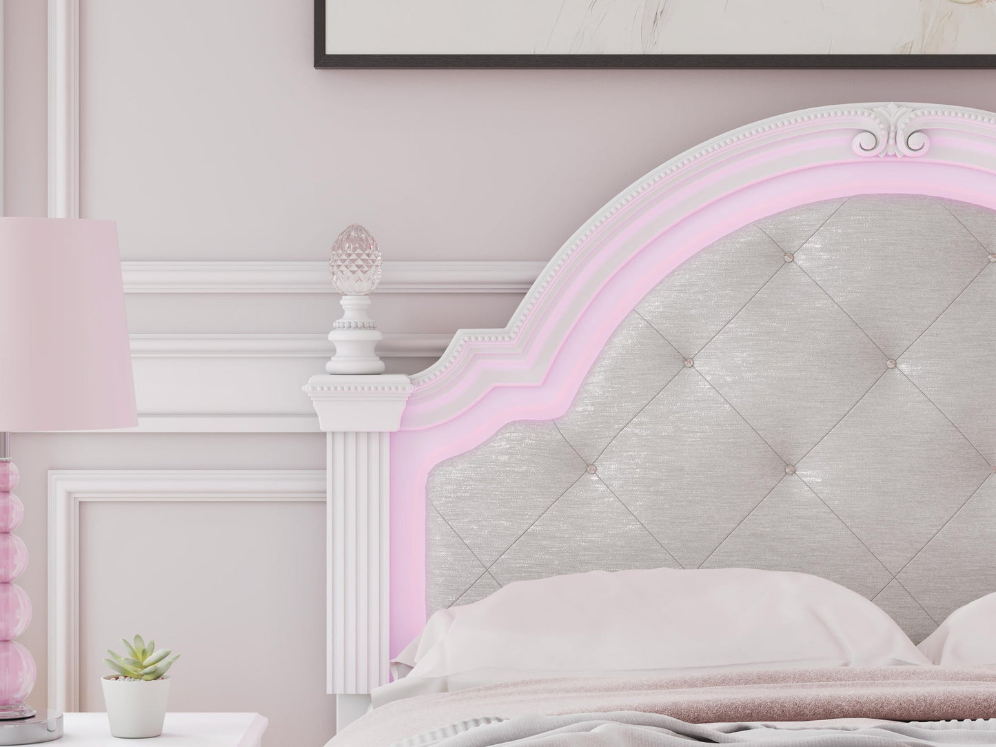 Maylilly  Upholstered Panel Bed, Dresser, Mirror And Nightstand Signature Design by Ashley®