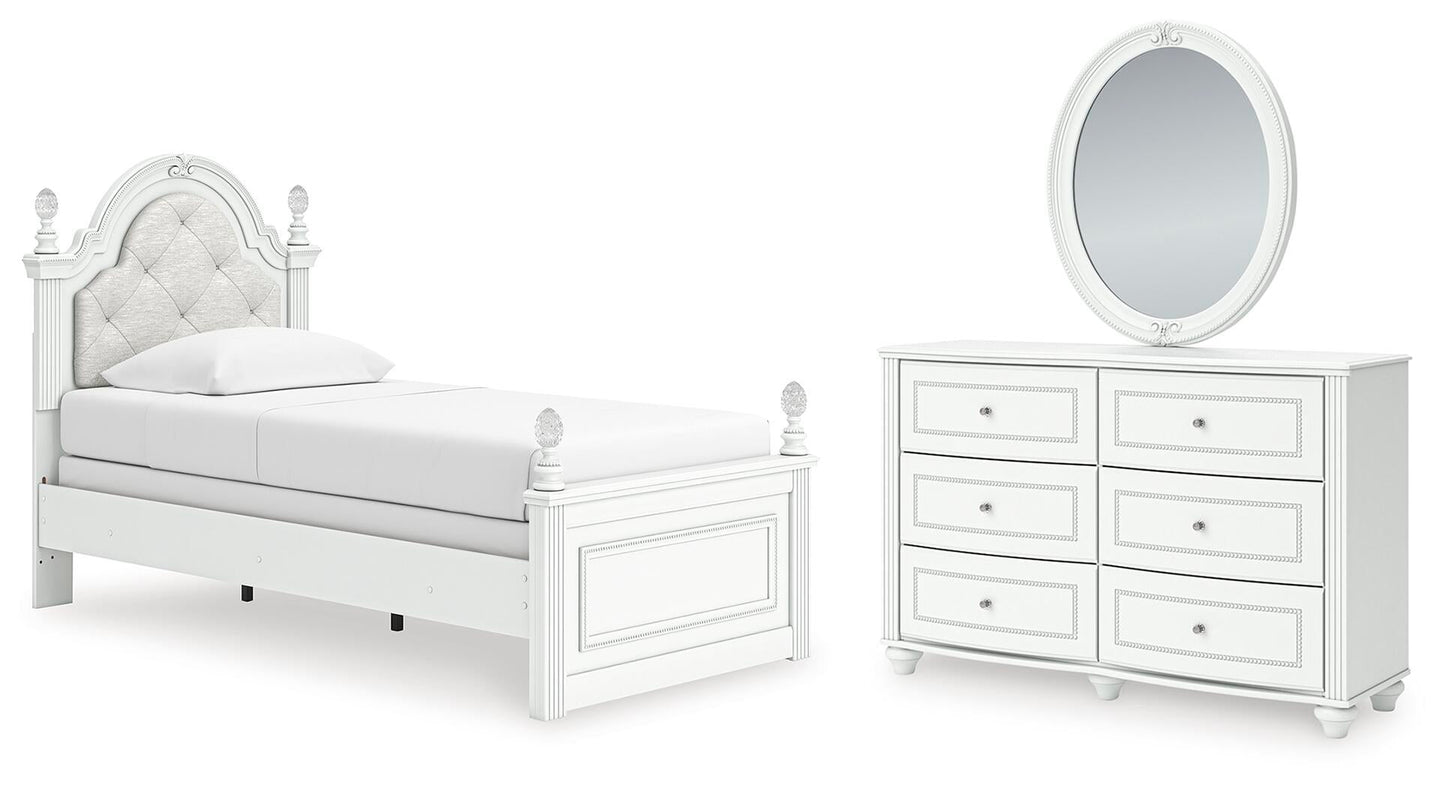 Maylilly  Upholstered Panel Bed, Dresser And Mirror Signature Design by Ashley®