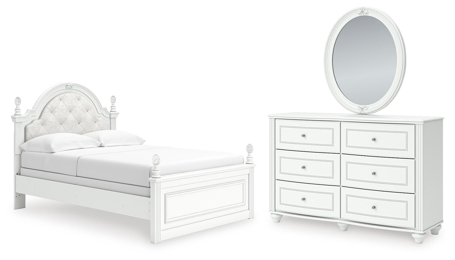 Maylilly  Upholstered Panel Bed, Dresser And Mirror Signature Design by Ashley®