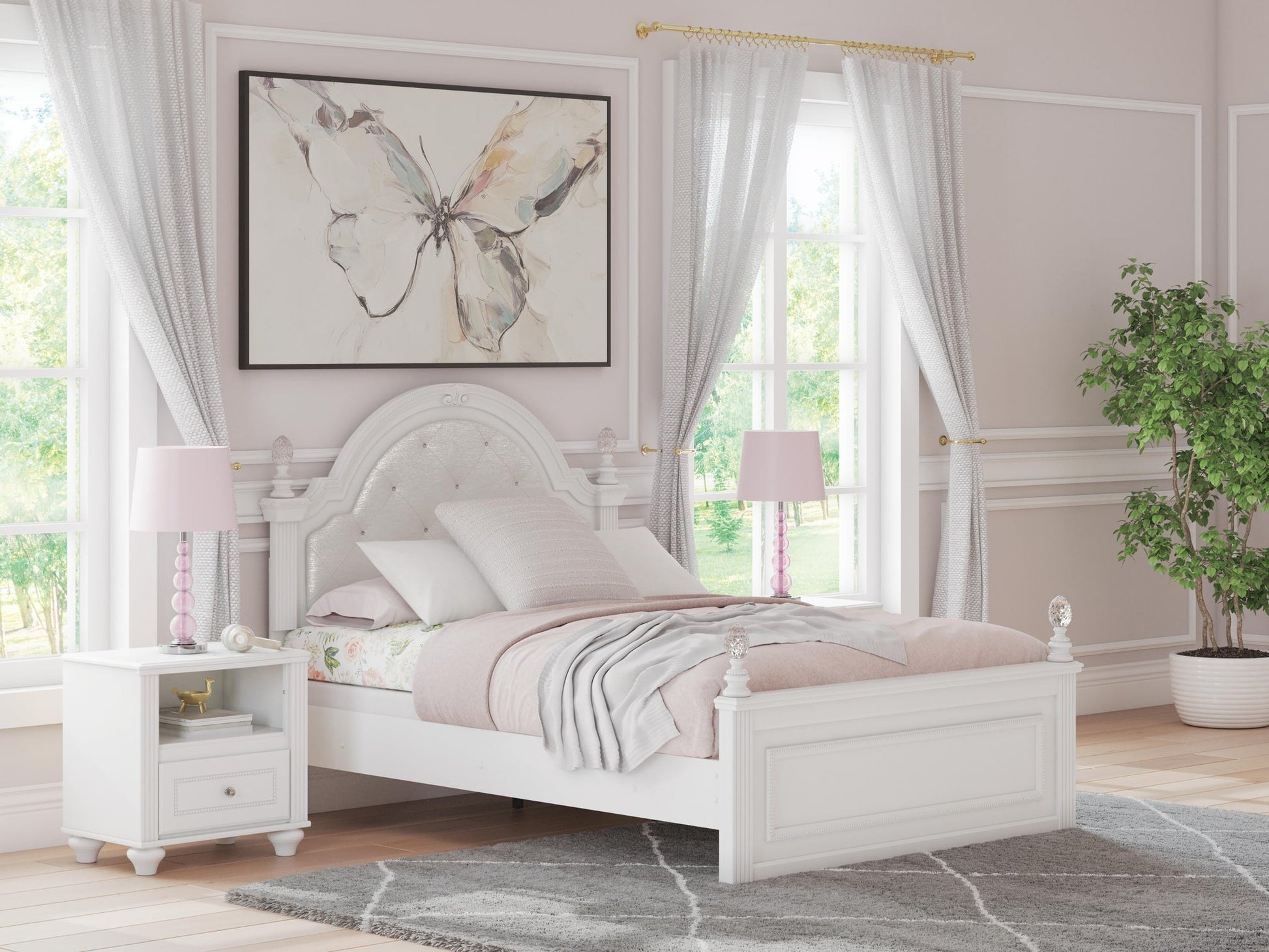 Maylilly  Upholstered Panel Bed, Dresser And Mirror Signature Design by Ashley®