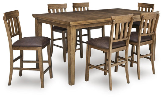 Broxtyn Counter Height Dining Table and 6 Barstools Signature Design by Ashley®
