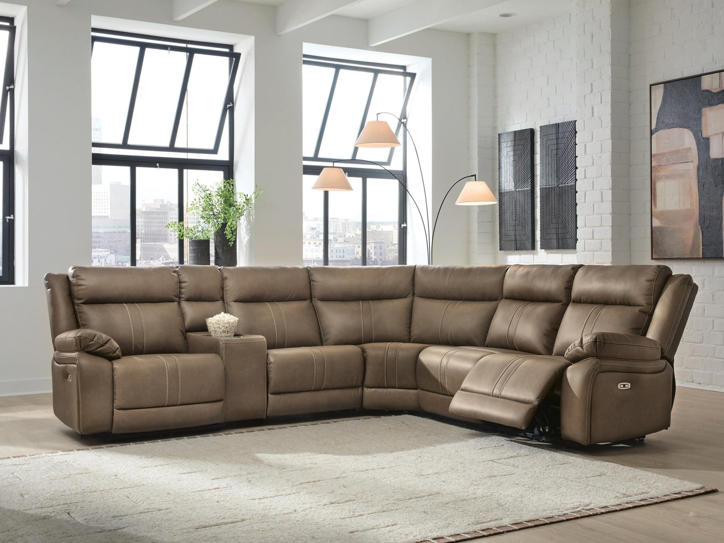 Max-Momentum 6-Piece Power Reclining Sectional with Audio Console Signature Design by Ashley®