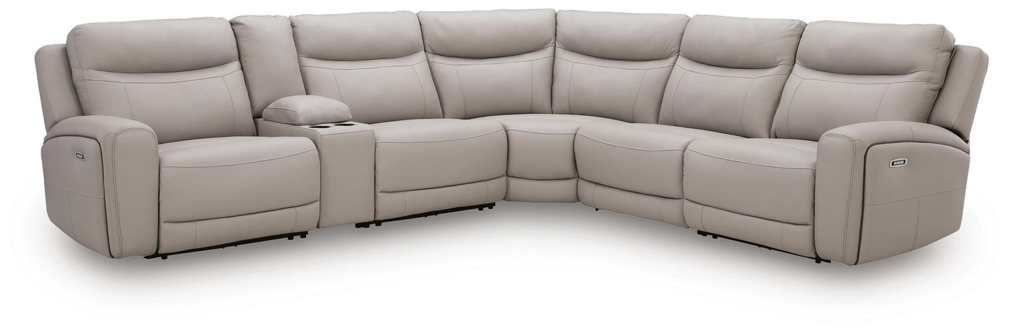 Gravier 6-Piece Power Reclining Sectional with Storage Console Benchcraft®