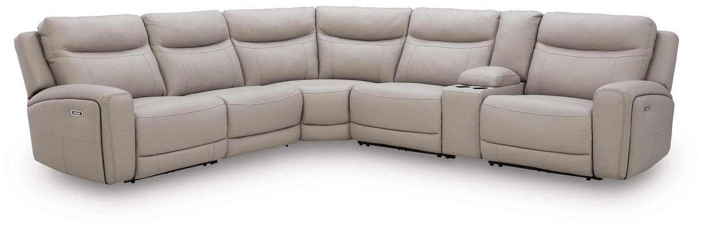 Gravier 6-Piece Power Reclining Sectional with Storage Console Benchcraft®
