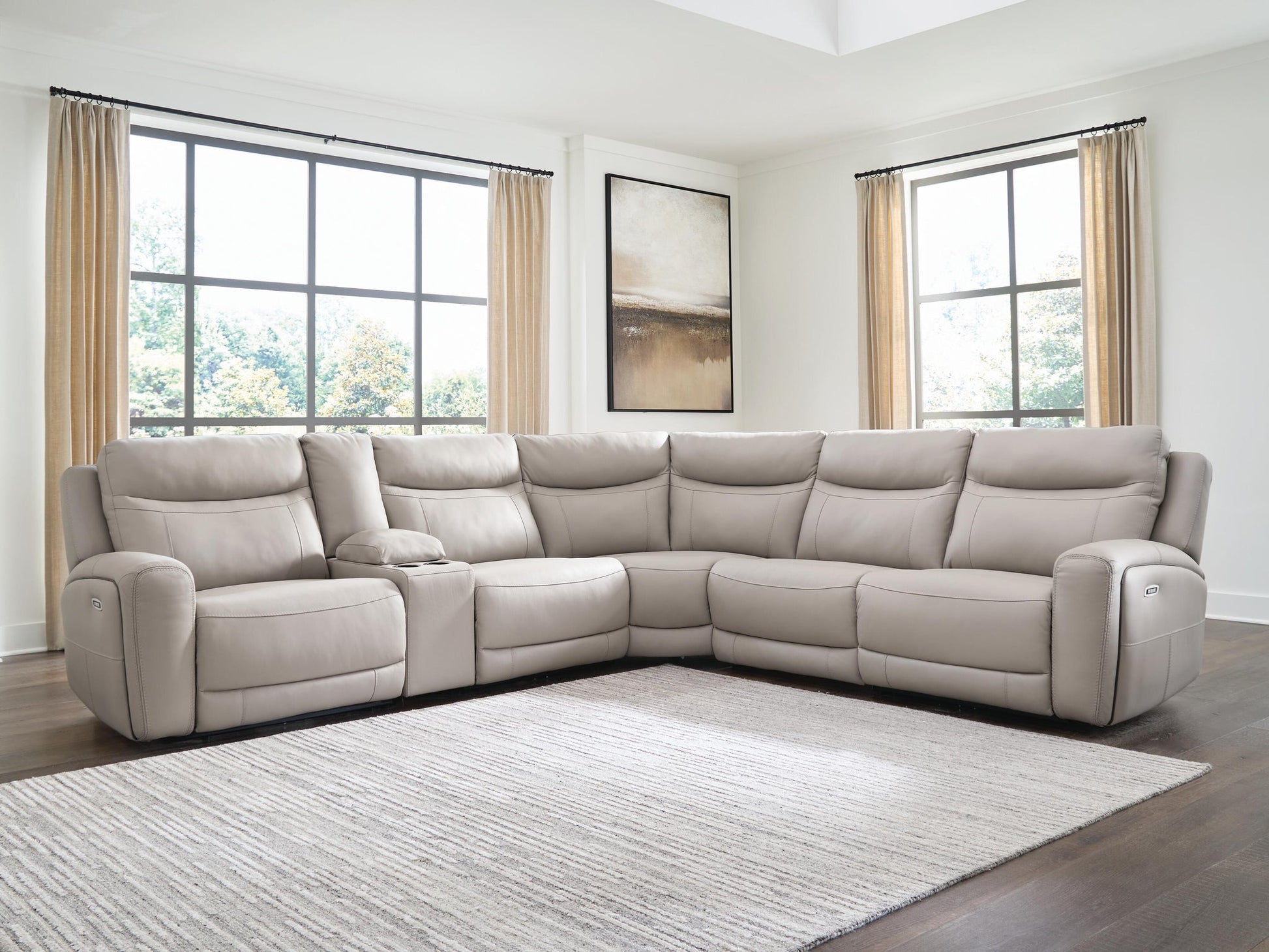 Gravier 6-Piece Power Reclining Sectional with Storage Console Benchcraft®