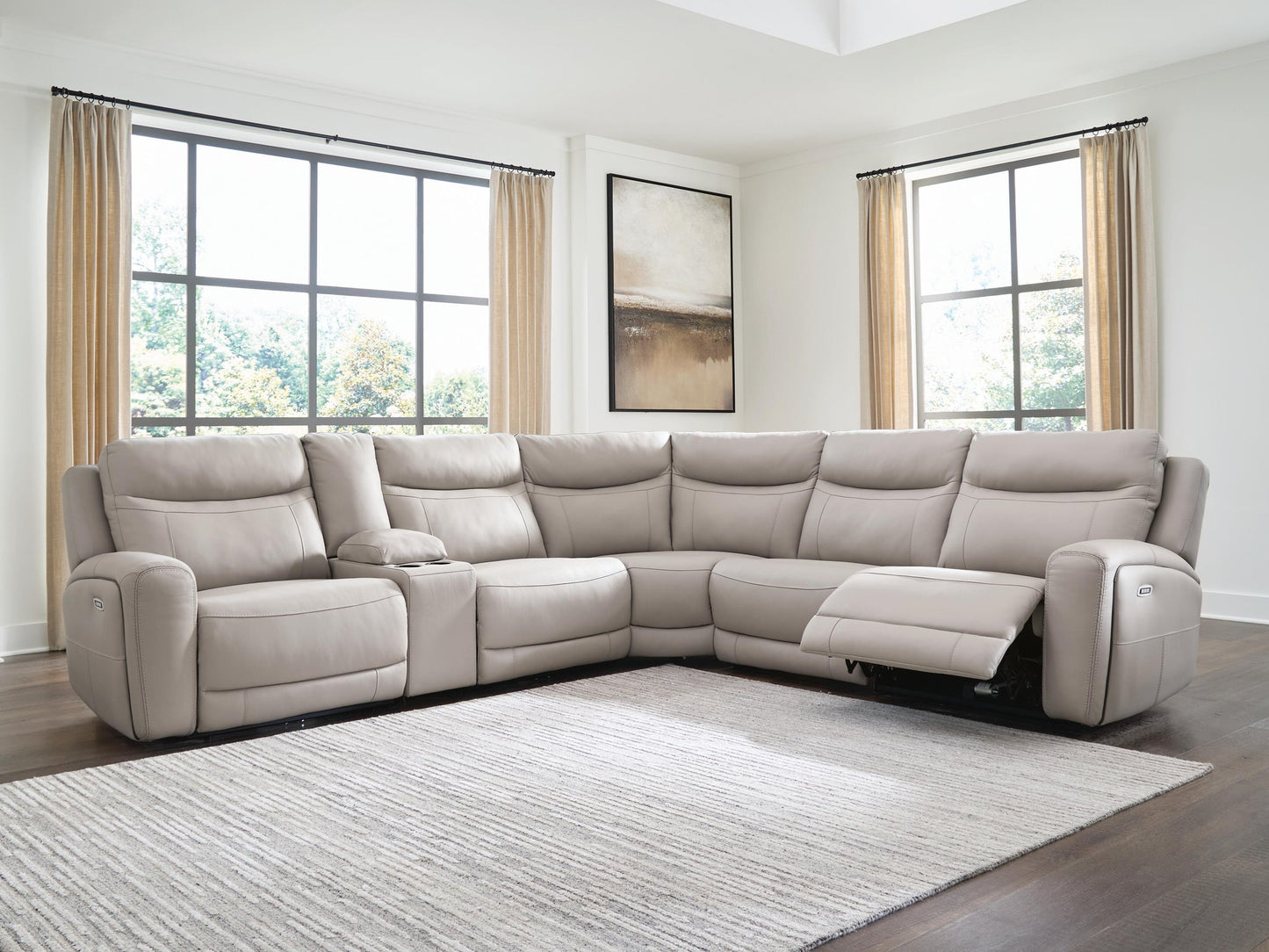 Gravier 6-Piece Power Reclining Sectional with Storage Console Benchcraft®
