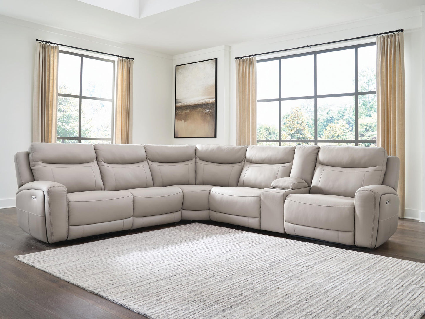 Gravier 6-Piece Power Reclining Sectional with Storage Console Benchcraft®