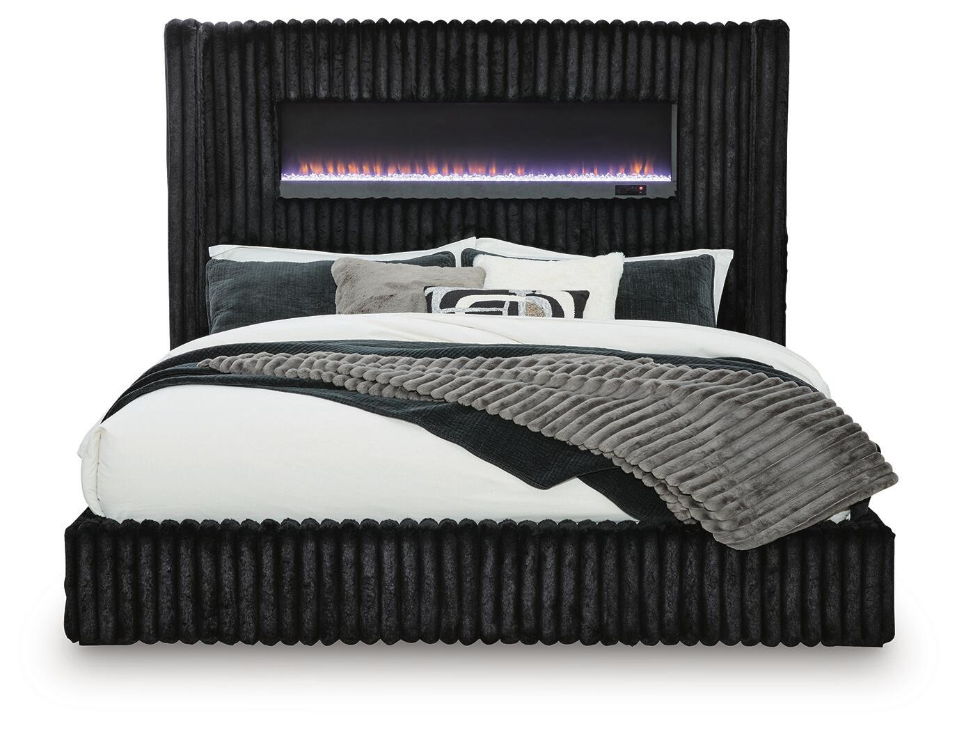 Tayleena  Upholstered Bed With Fireplace And Wireless Audio Signature Design by Ashley®