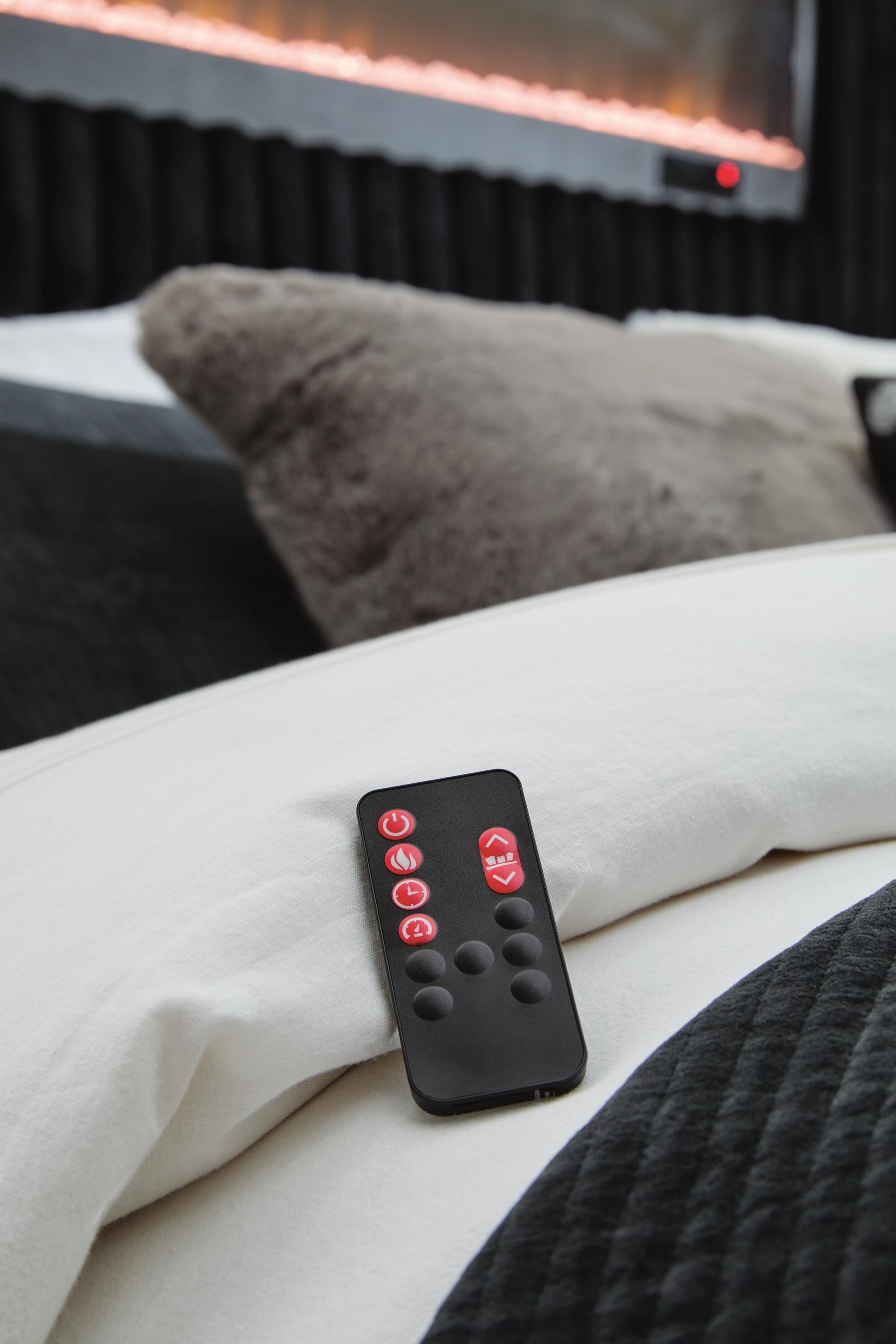 Tayleena  Upholstered Bed With Fireplace And Wireless Audio Signature Design by Ashley®