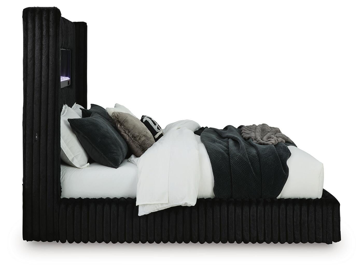 Tayleena  Upholstered Bed With Fireplace And Wireless Audio Signature Design by Ashley®