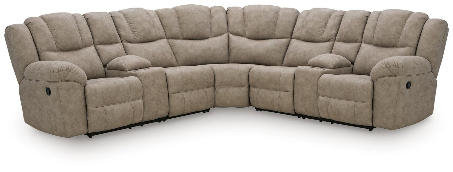 Pearce-Pike 3-Piece Reclining Sectional with Double Console Signature Design by Ashley®