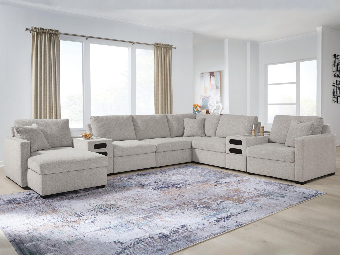 ModMax Luxe 8-Piece Sectional with Chaise and Audio Consoles Benchcraft®