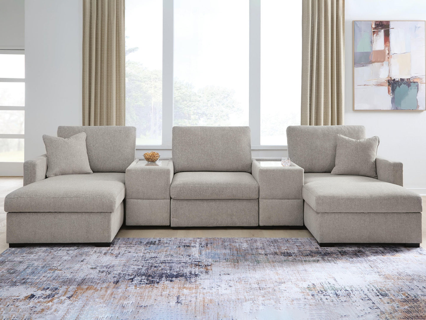 ModMax Luxe 5-Piece Double Chaise Sectional with Storage Consoles Benchcraft®