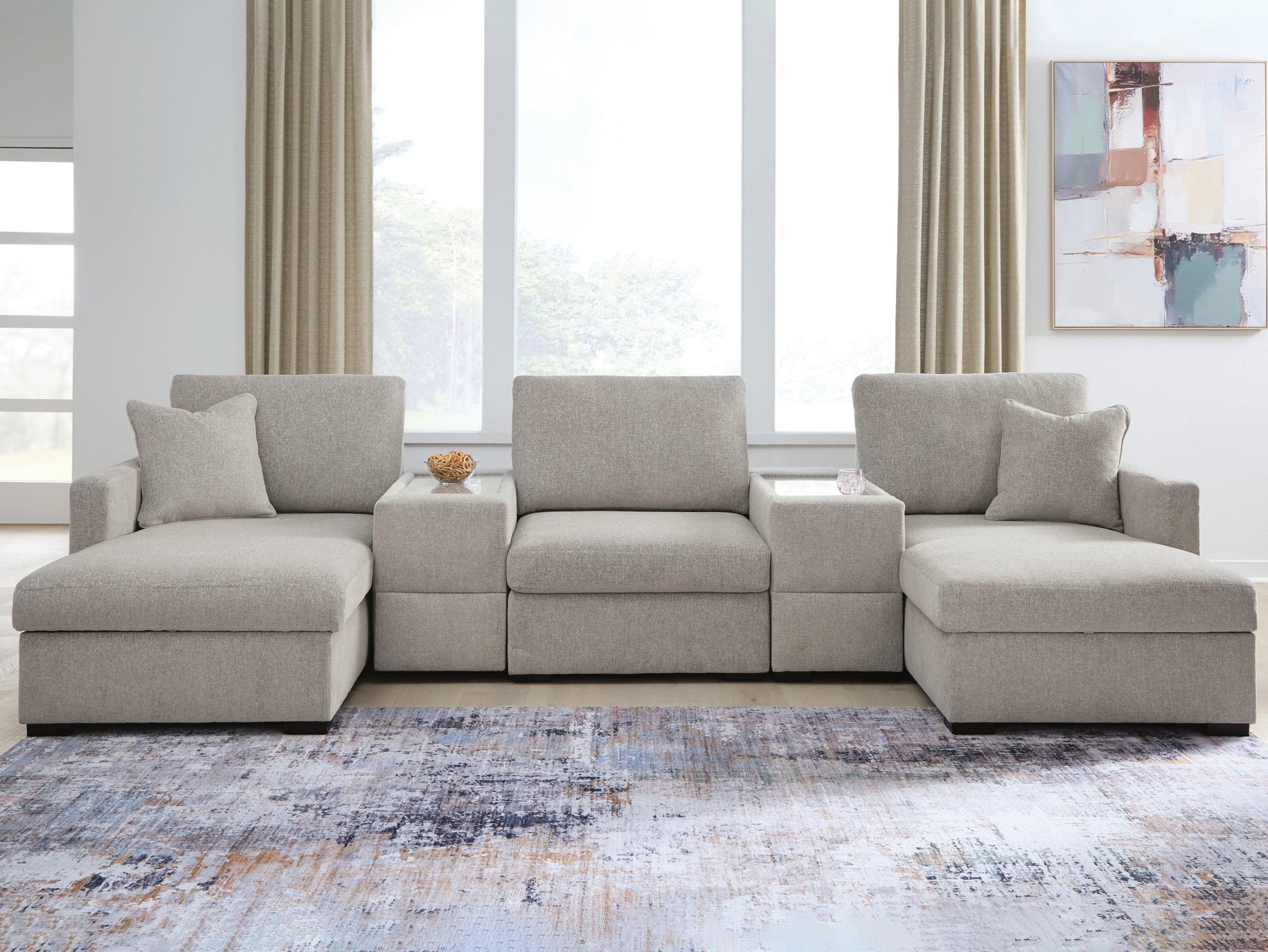 ModMax Luxe 5-Piece Double Chaise Sectional with Storage Consoles Benchcraft®