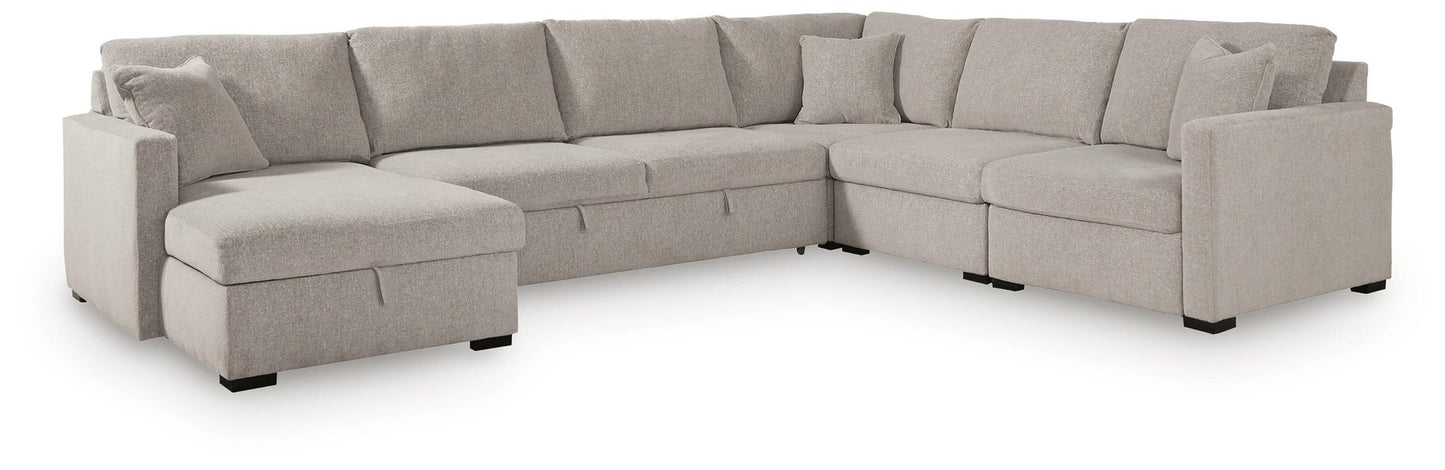 ModMax Luxe 5-Piece Sectional with Storage Chaise and Pop Up Sleeper Benchcraft®