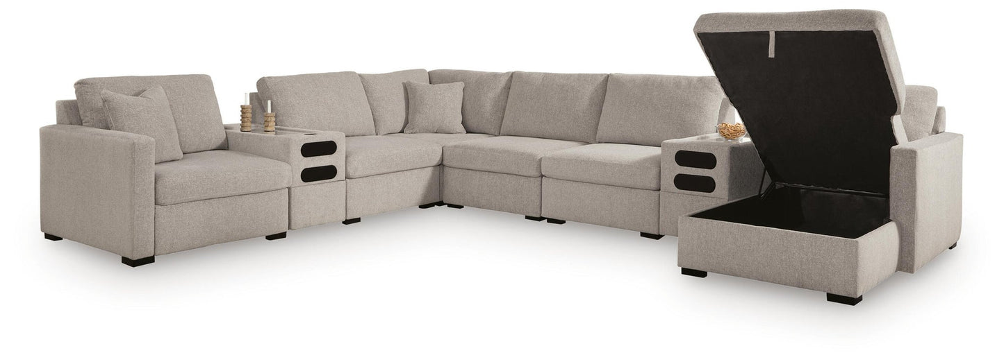 ModMax Luxe 8-Piece Sectional with Storage Chaise and Audio Consoles Benchcraft®