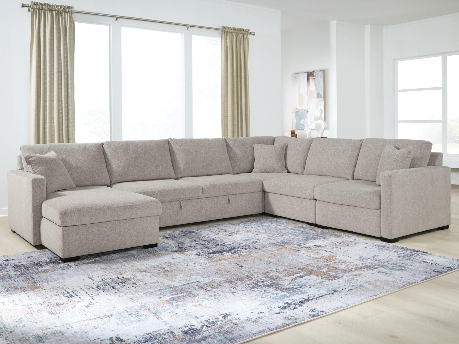 ModMax Luxe 5-Piece Sectional with Chaise and Pop Up Sleeper Benchcraft®