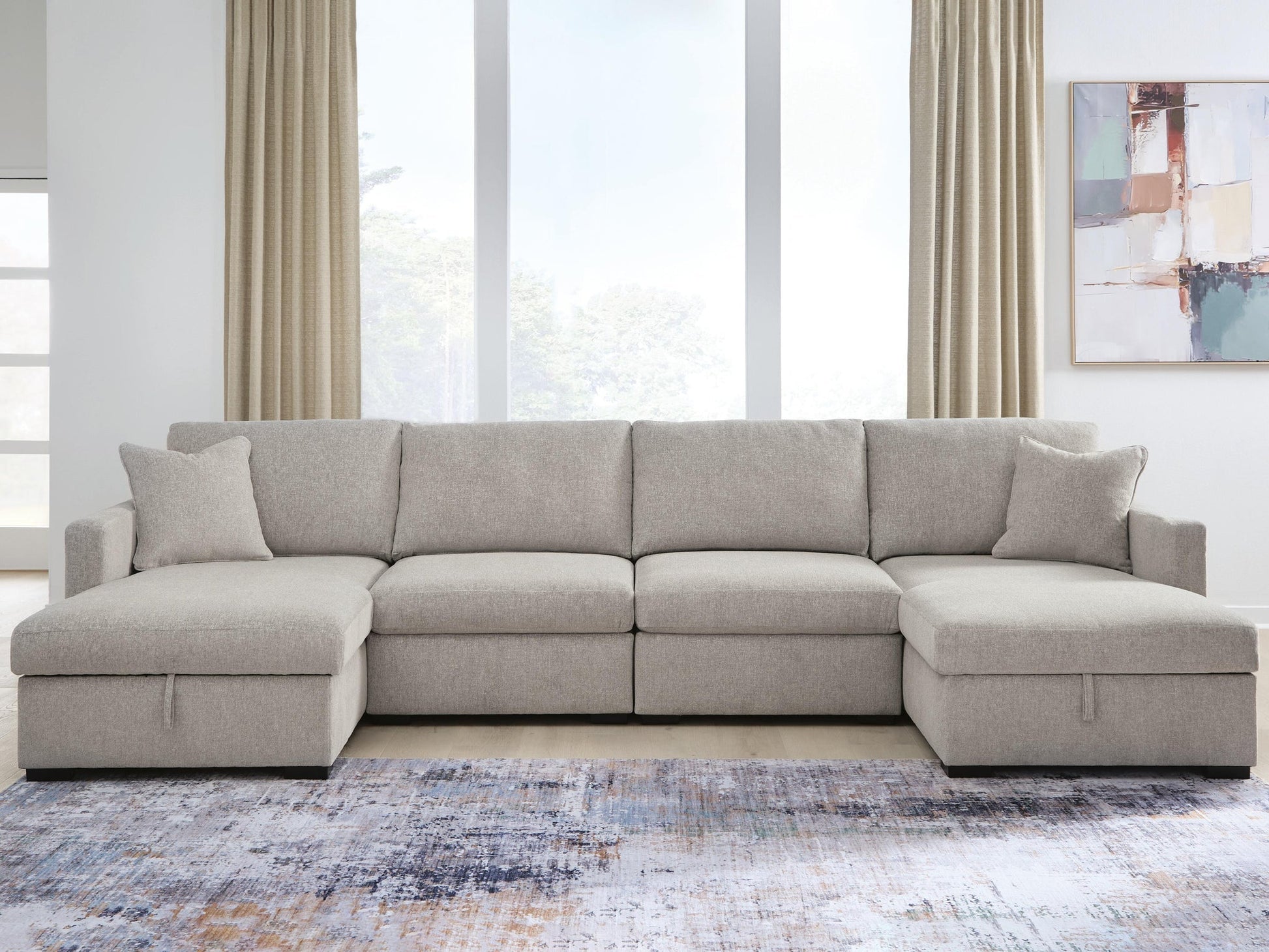 ModMax Luxe 4-Piece Double Storage Chaise Sectional Benchcraft®