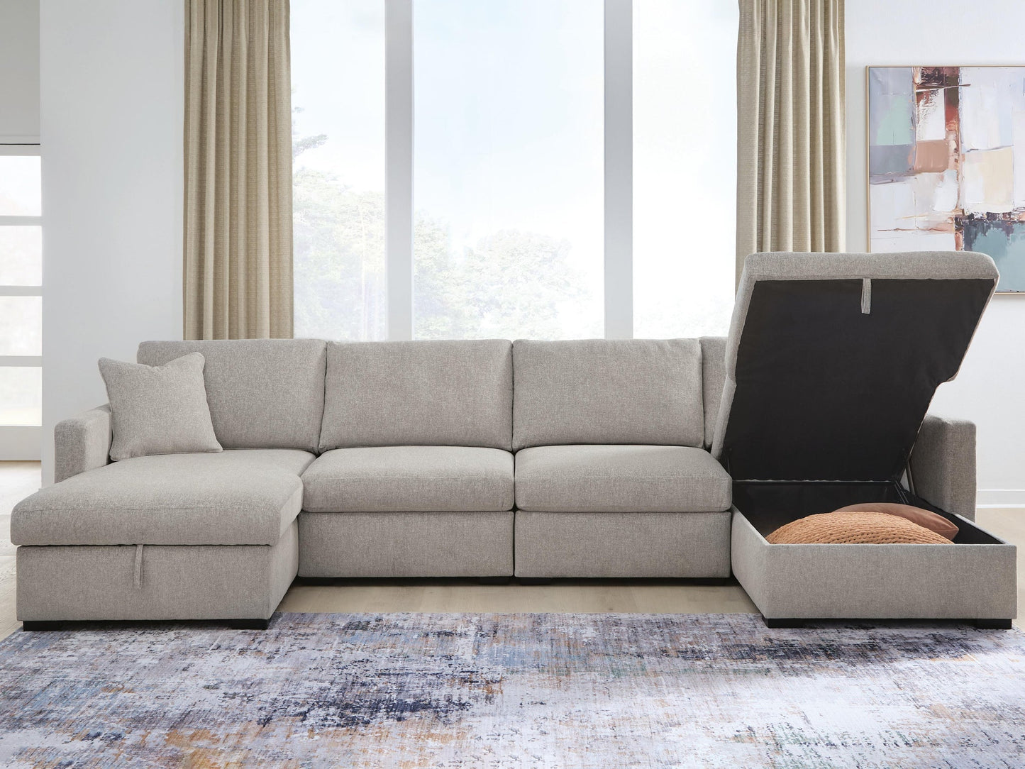 ModMax Luxe 4-Piece Double Storage Chaise Sectional Benchcraft®