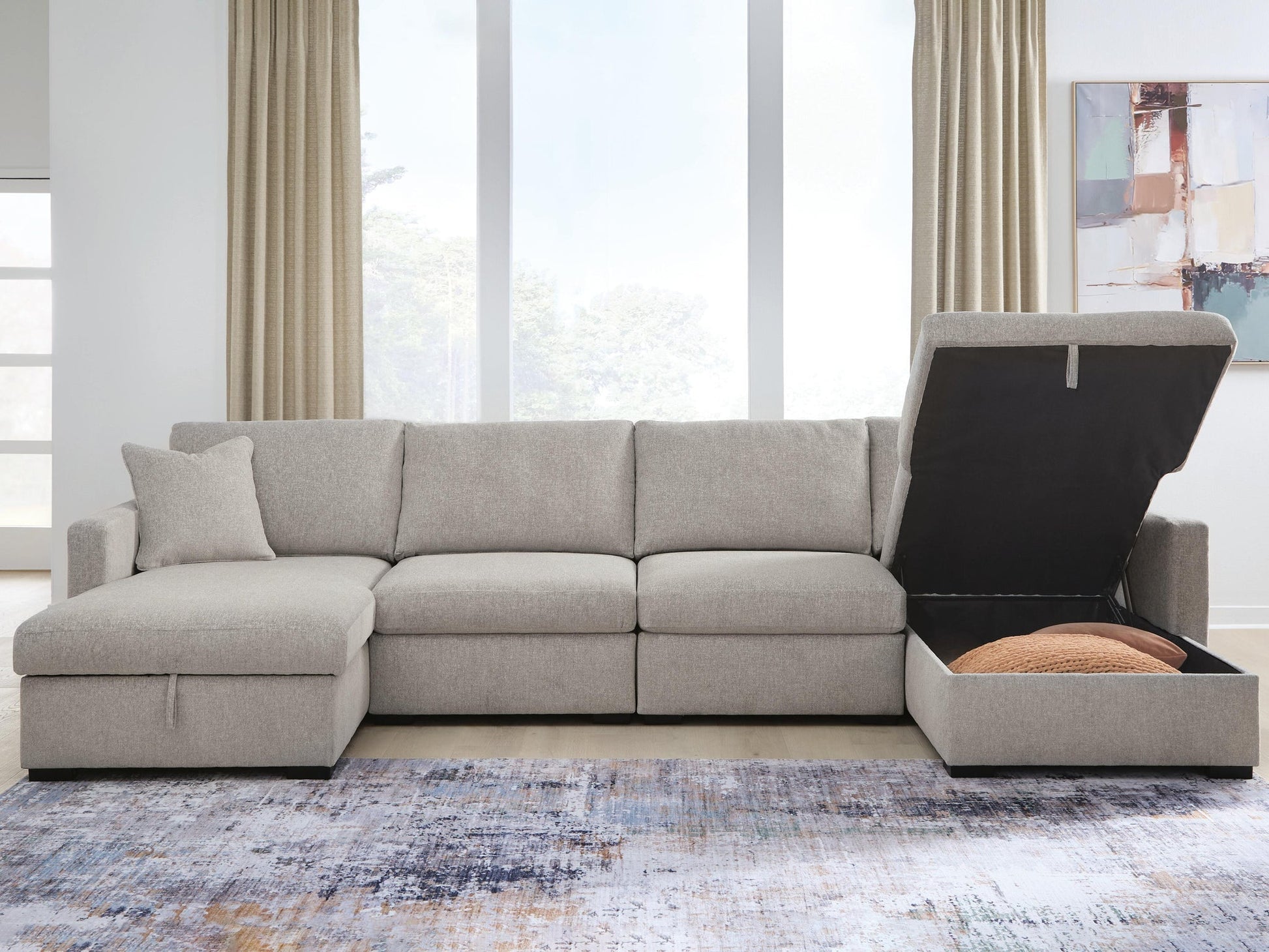 ModMax Luxe 4-Piece Double Storage Chaise Sectional Benchcraft®