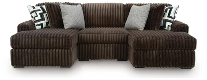 Midnight-Madness 3-Piece Double Chaise Sectional Signature Design by Ashley®