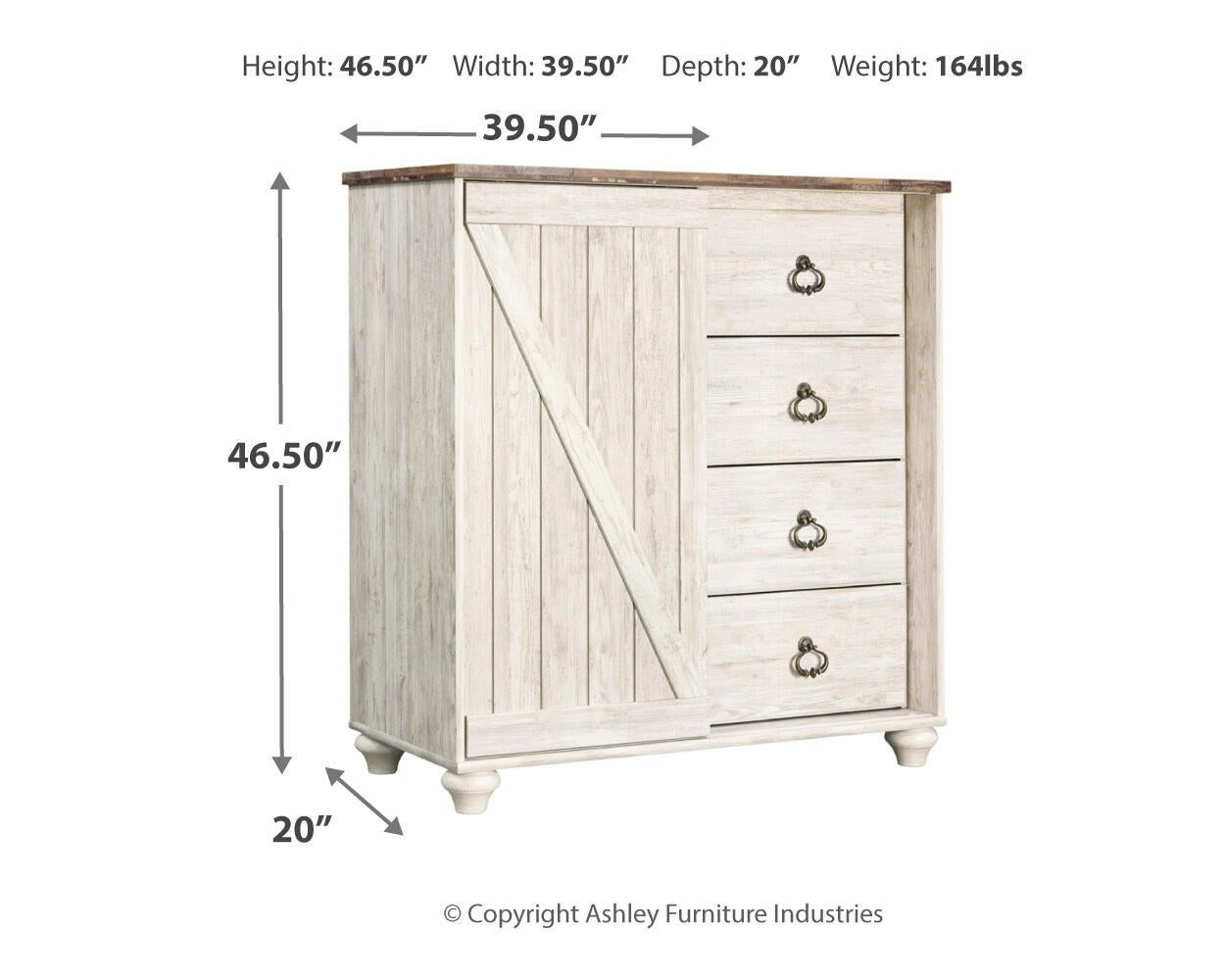 Willowton Dressing Chest Signature Design by Ashley®