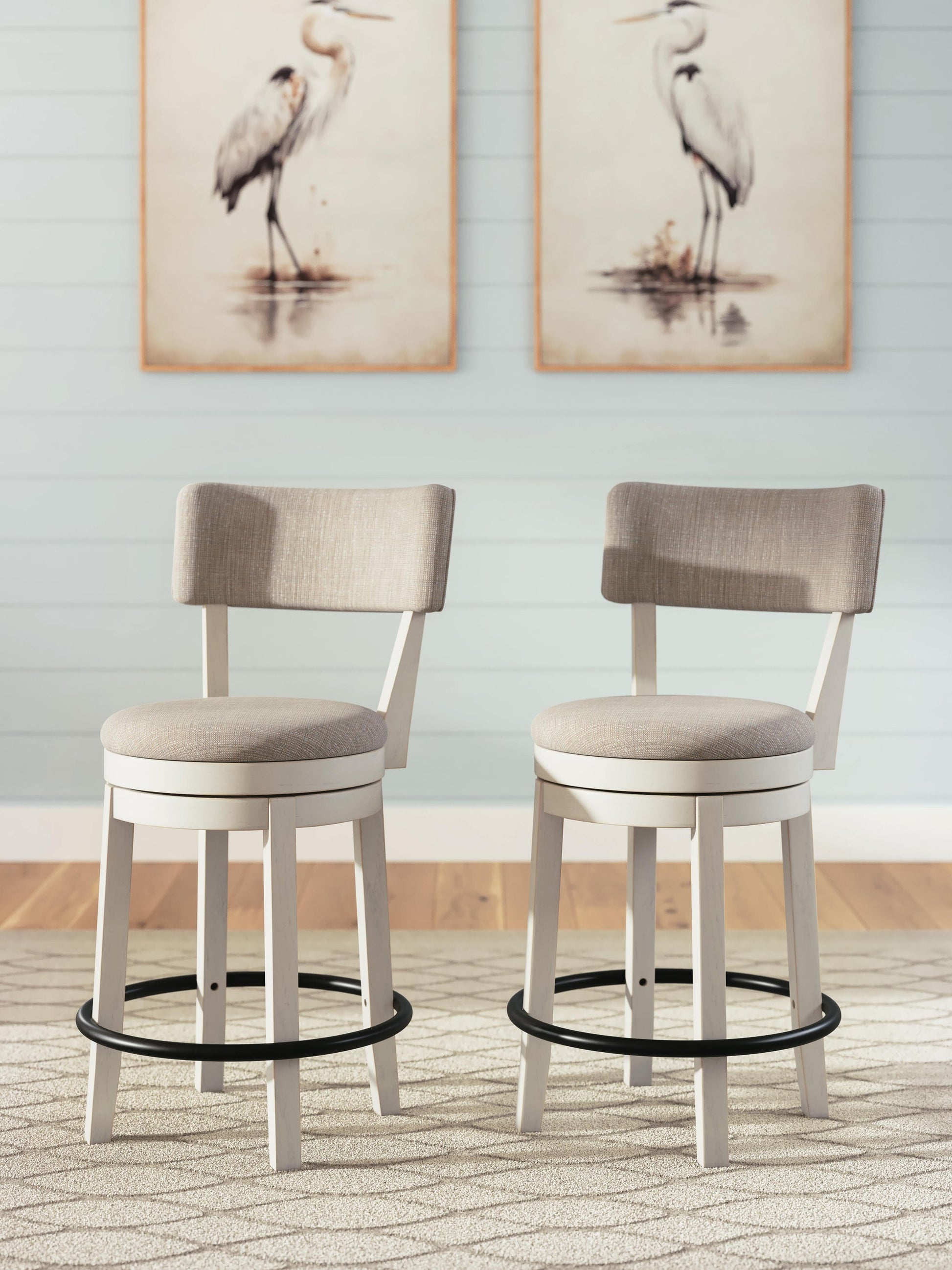 Robbinsdale UPH Swivel Barstool (2/CN) Signature Design by Ashley®