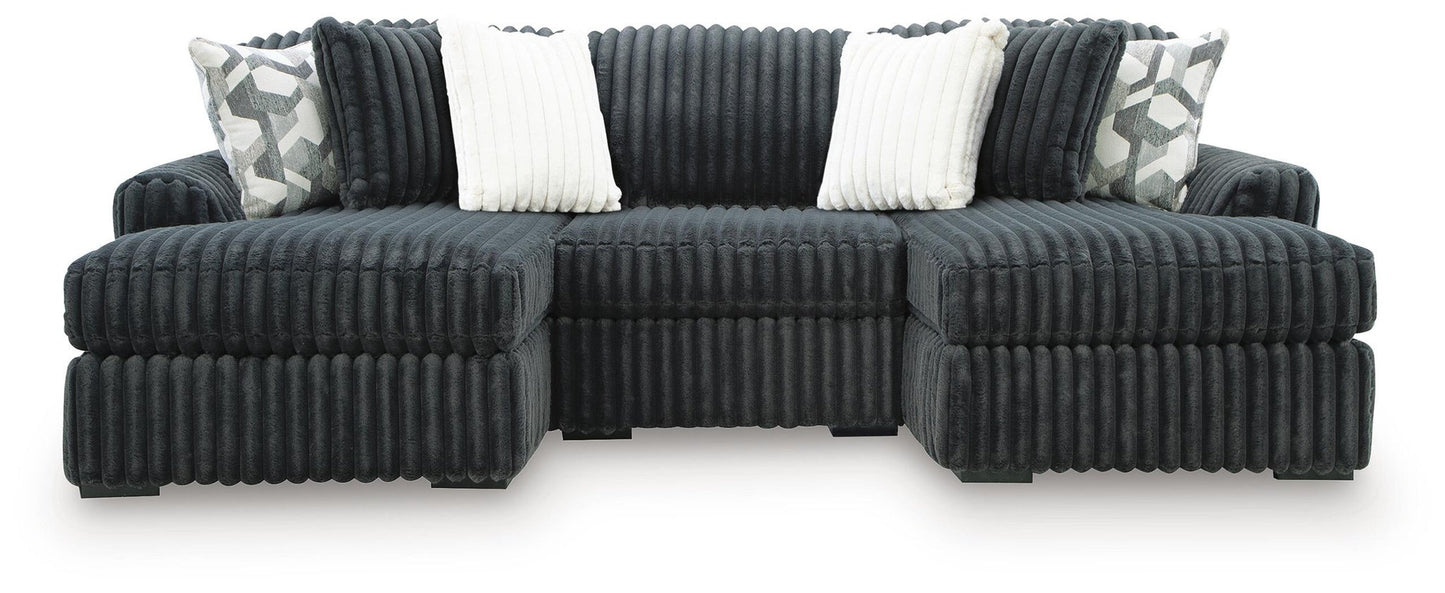 Midnight-Madness 3-Piece Double Chaise Sectional Signature Design by Ashley®