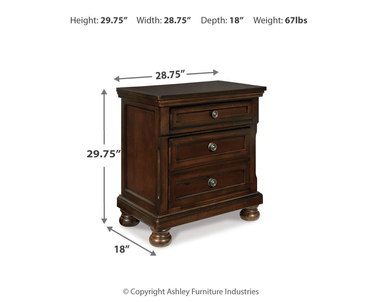 Porter Two Drawer Night Stand Millennium® by Ashley
