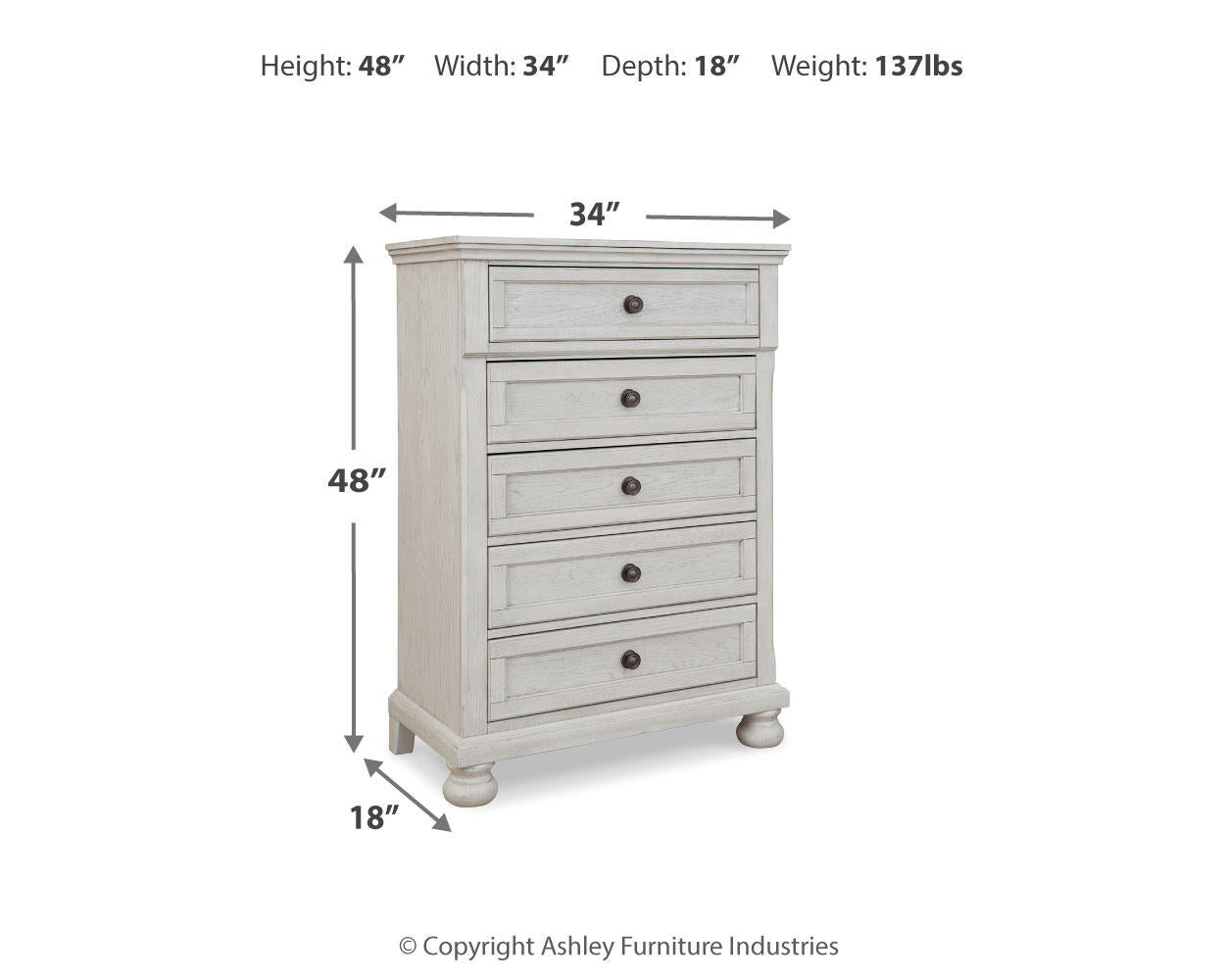 Robbinsdale Five Drawer Chest Signature Design by Ashley®