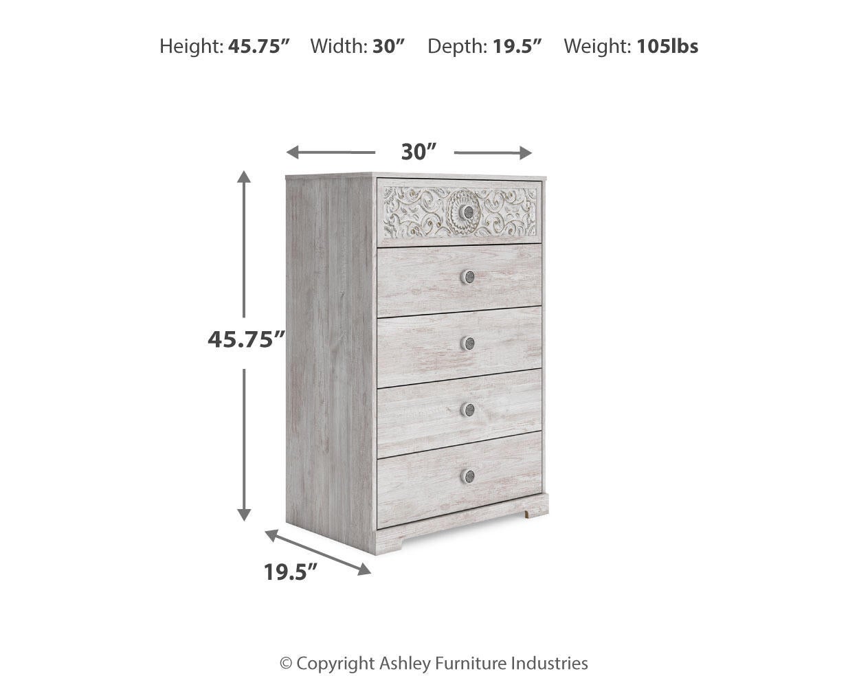 Paxberry Five Drawer Chest Signature Design by Ashley®