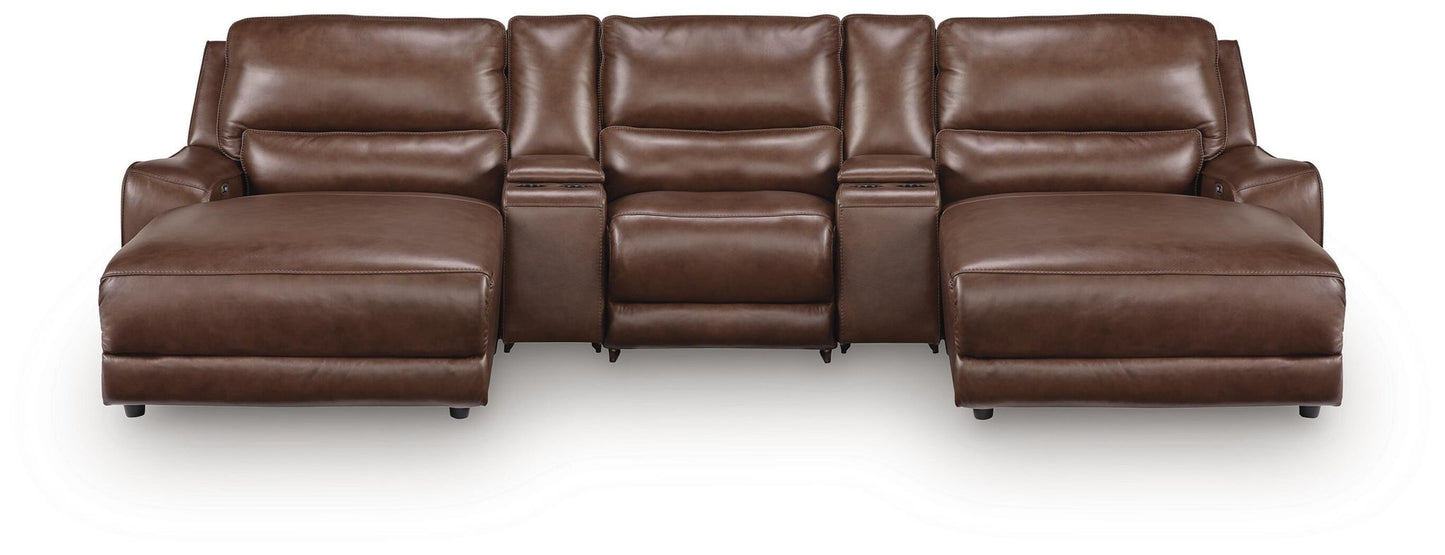 DeepWakes 5-Piece Reclining Sectional with Double Chaise and Storage Consoles Signature Design by Ashley®