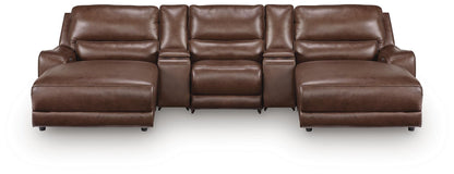 DeepWakes 5-Piece Reclining Sectional with Double Chaise and Storage Consoles Signature Design by Ashley®