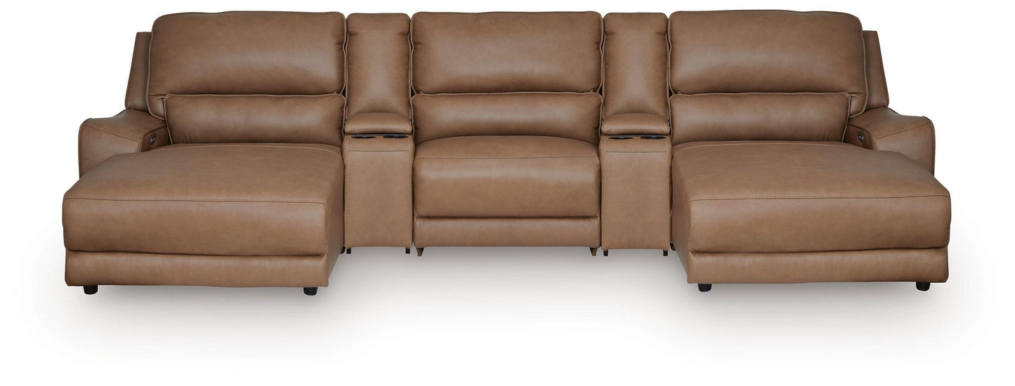DeepWakes 5-Piece Reclining Sectional with Double Chaise and Storage Consoles Signature Design by Ashley®